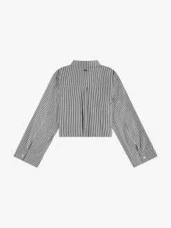 Cropped blouse met wijde mouwen en strass details