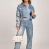 Cropped metallic jacket
