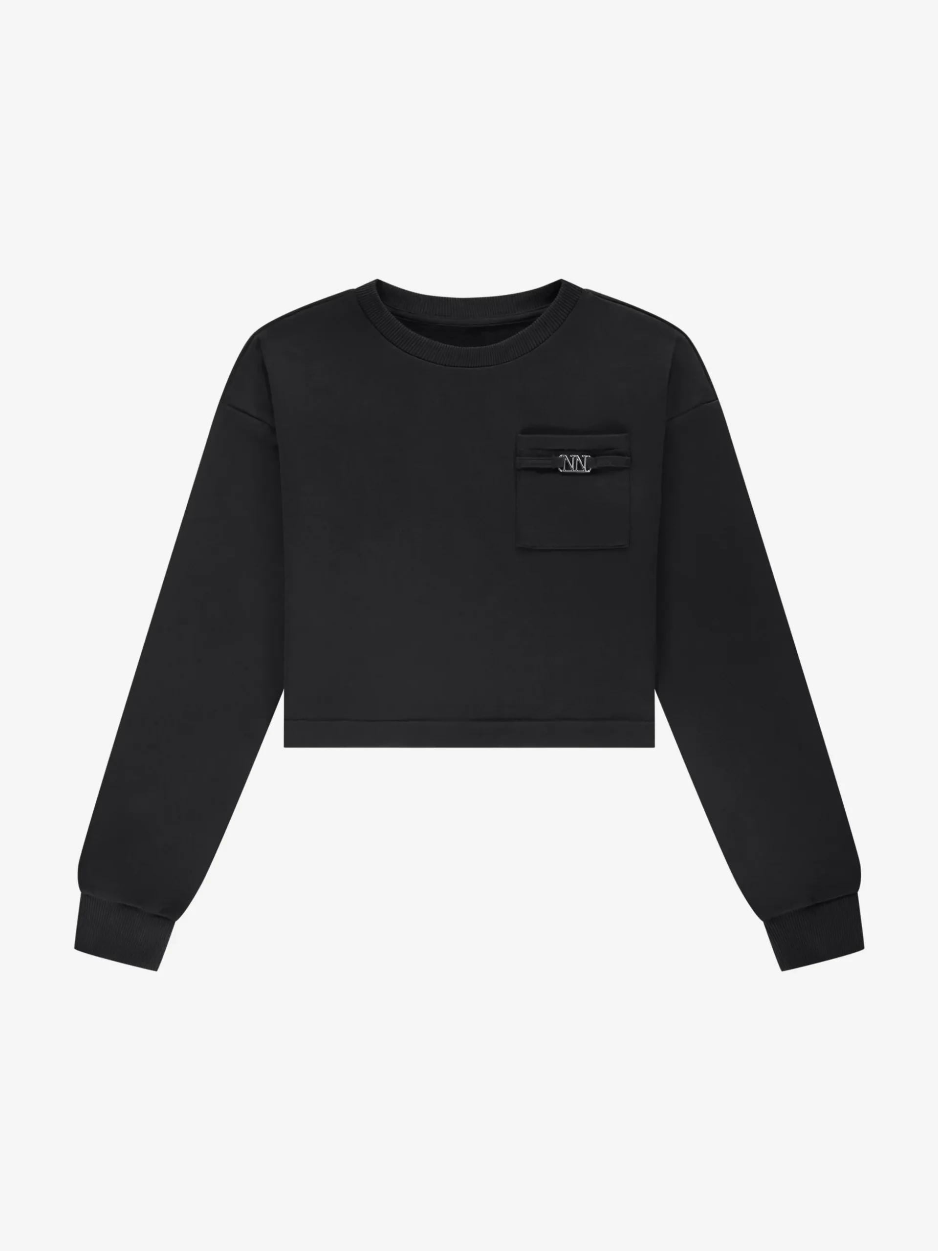Cropped sweater met borstzakje