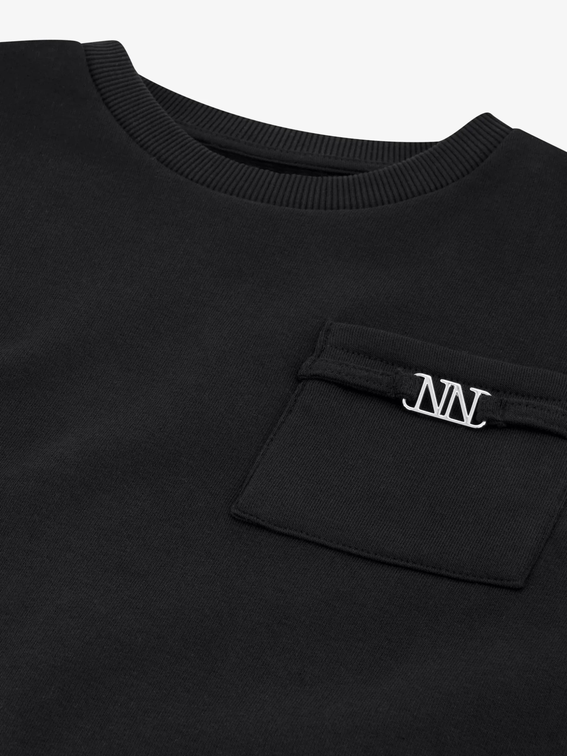 Cropped sweater met borstzakje