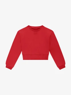 Cropped sweater met brede elastische tailleband
