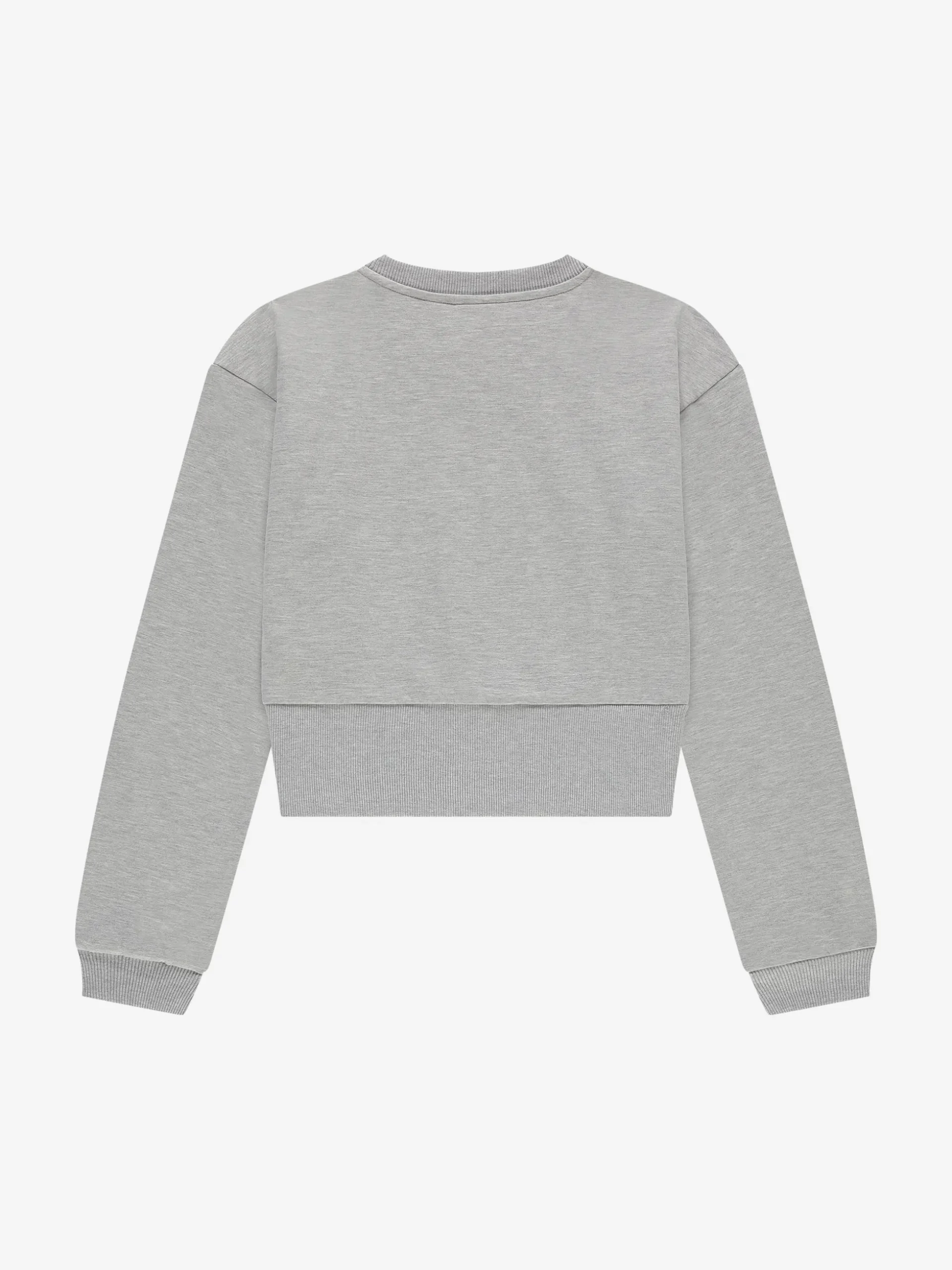 Cropped sweater met brede elastische tailleband