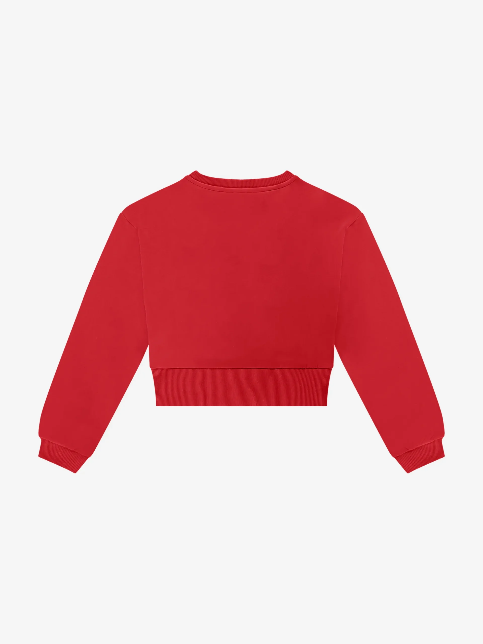 Cropped sweater met brede elastische tailleband