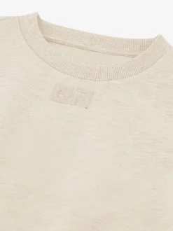 Cropped sweater met brede elastische tailleband
