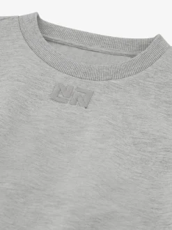 Cropped sweater met brede elastische tailleband