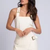 Cropped top met gespbandjes