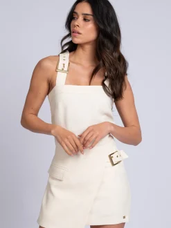 Cropped top met gespbandjes