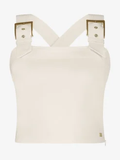 Cropped top met gespbandjes