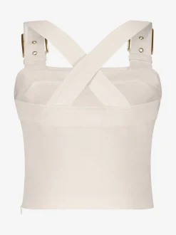 Cropped top met gespbandjes