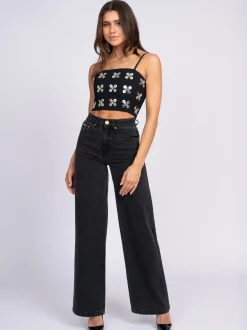 Cropped top met pailletten