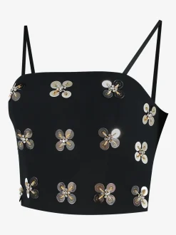 Cropped top met pailletten