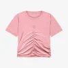 Cropped T-shirt met gedrapeerd detail