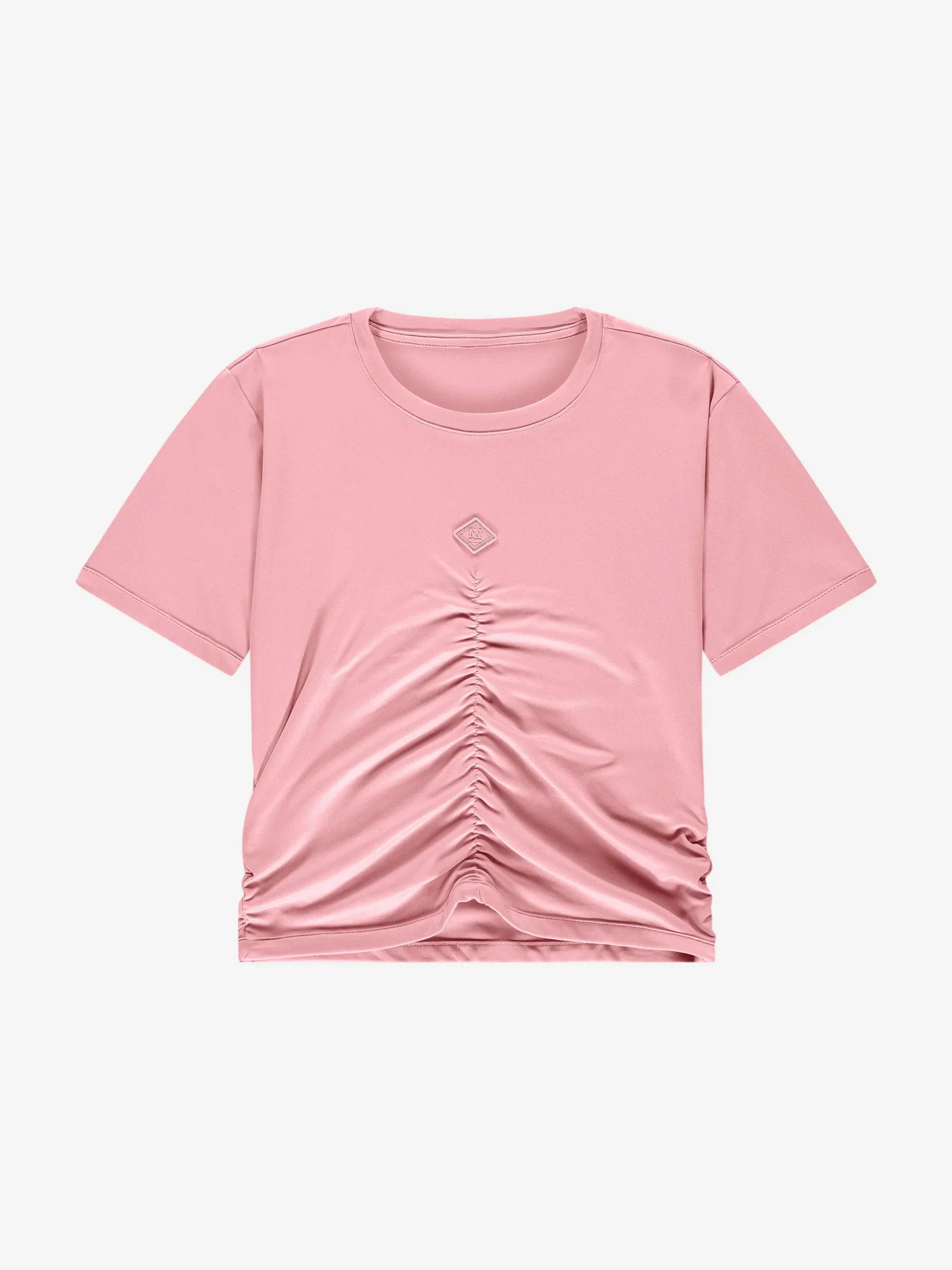 Cropped T-shirt met gedrapeerd detail