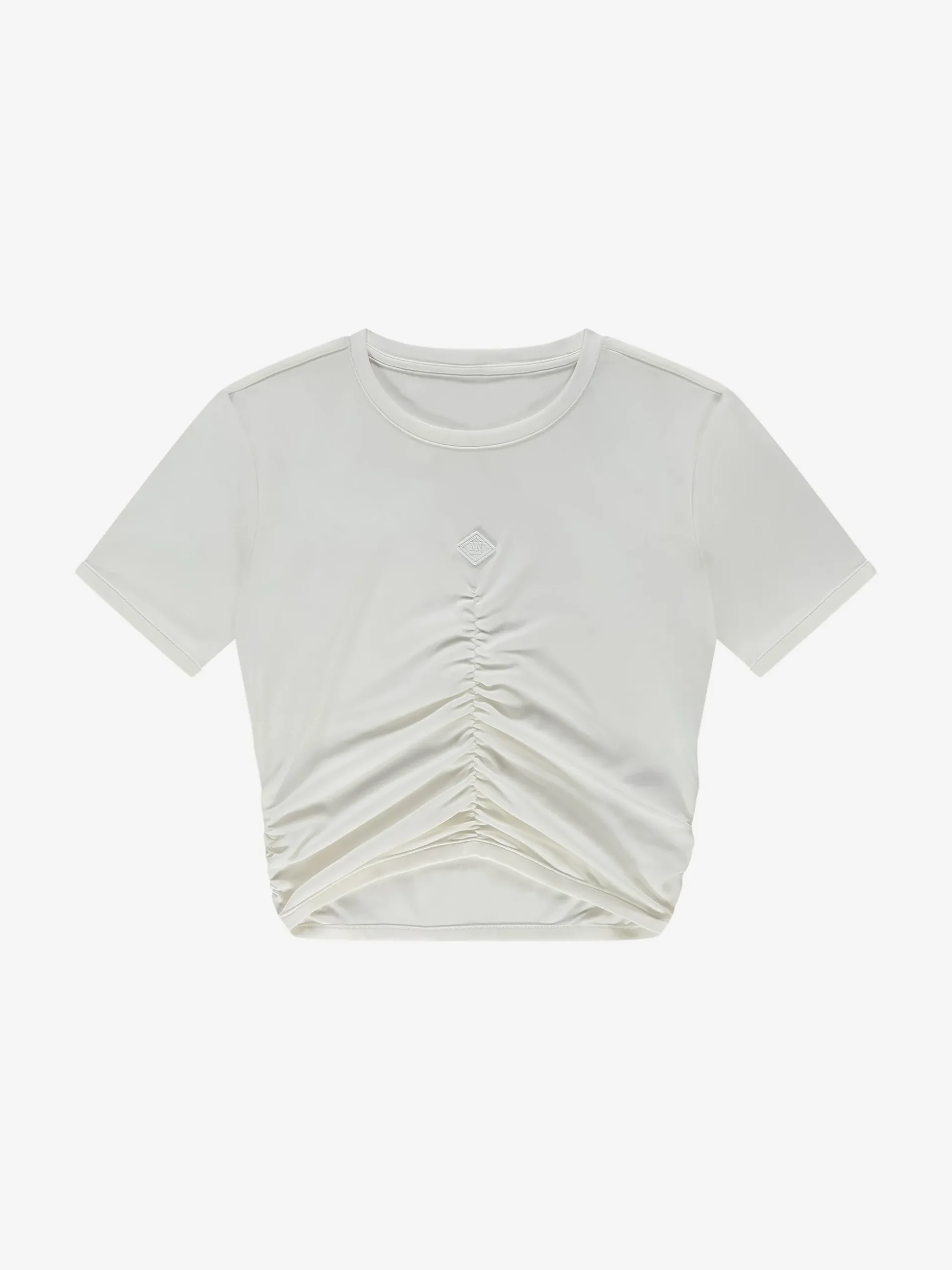 Cropped T-shirt met gedrapeerd detail