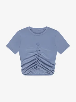 Cropped T-shirt met gedrapeerd detail