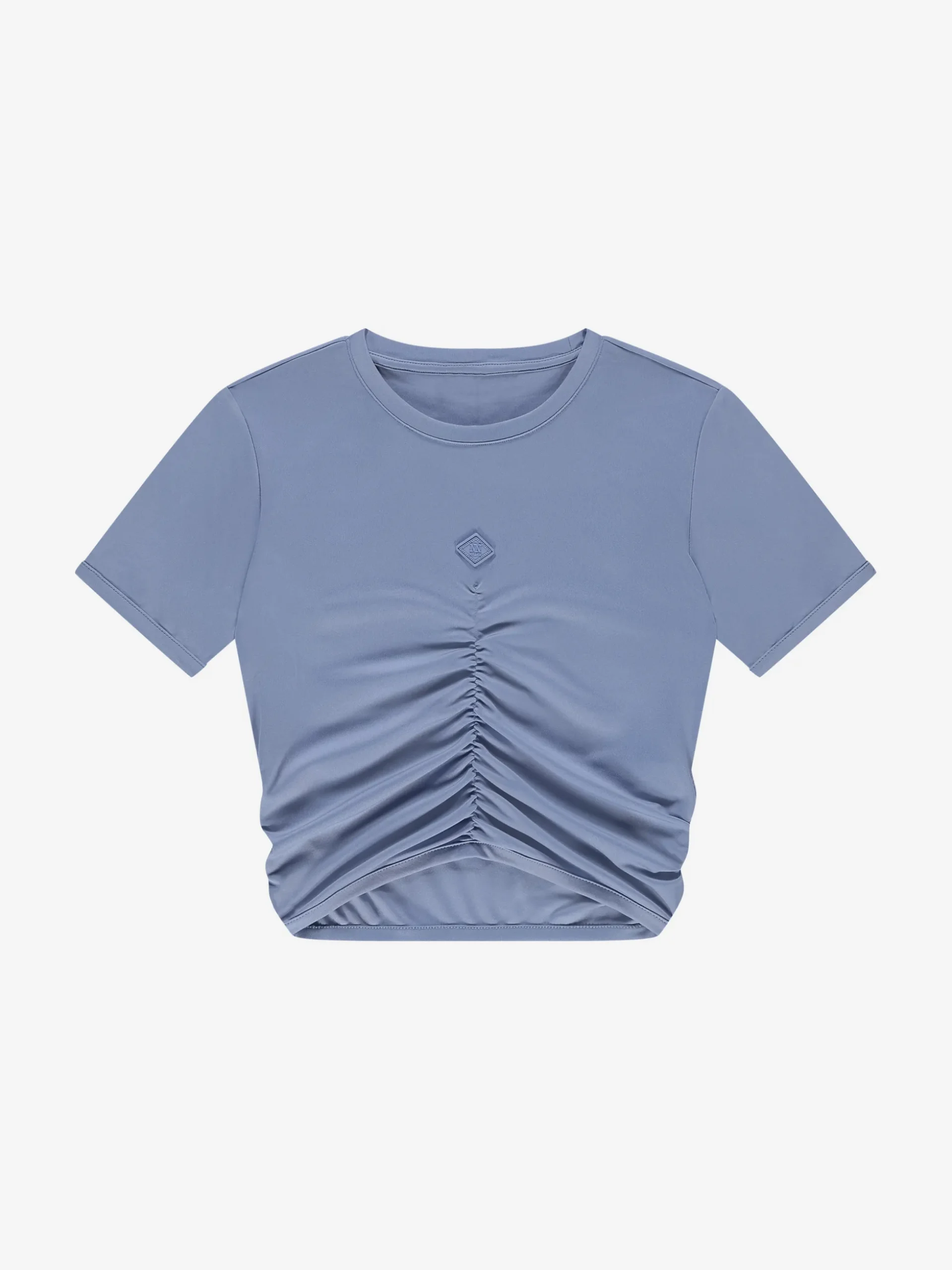 Cropped T-shirt met gedrapeerd detail