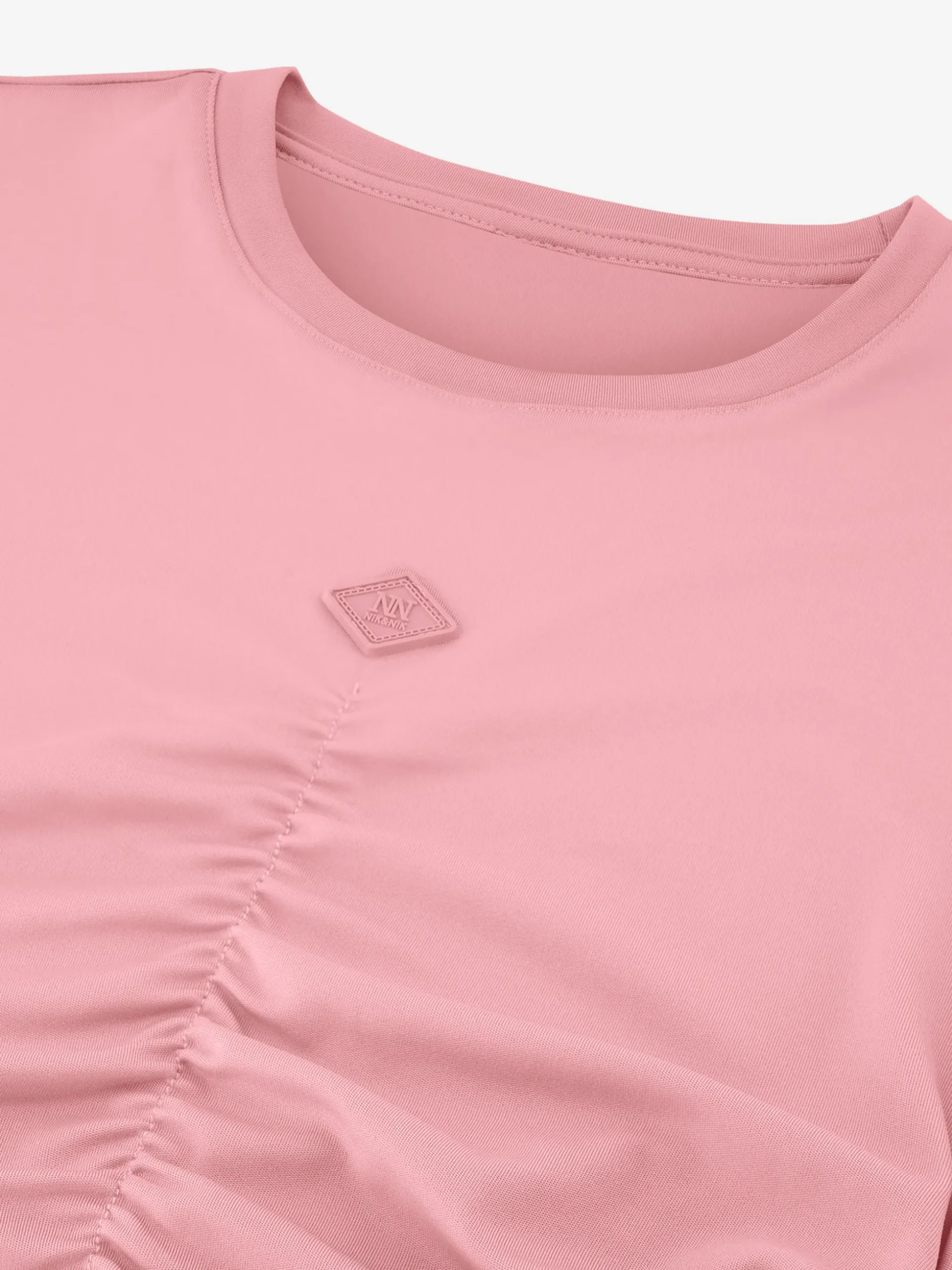 Cropped T-shirt met gedrapeerd detail