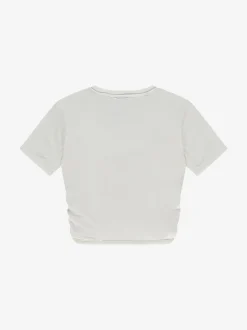 Cropped T-shirt met gedrapeerd detail