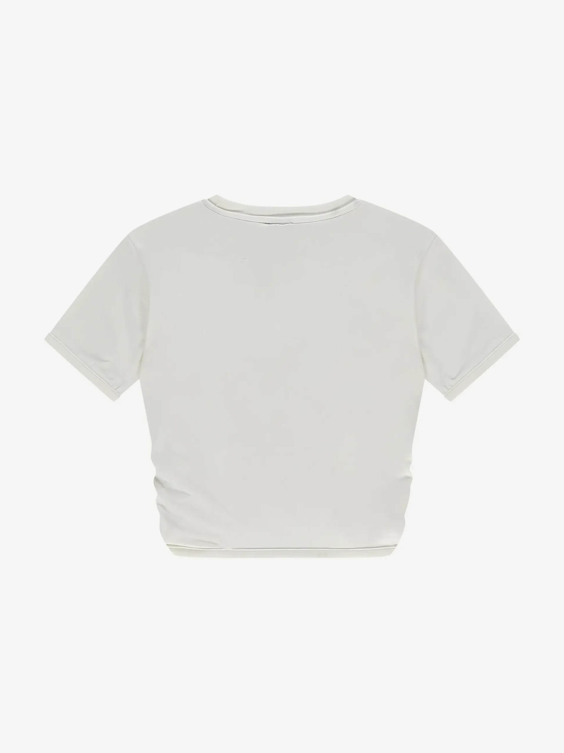 Cropped T-shirt met gedrapeerd detail