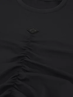 Cropped T-shirt met gedrapeerd detail
