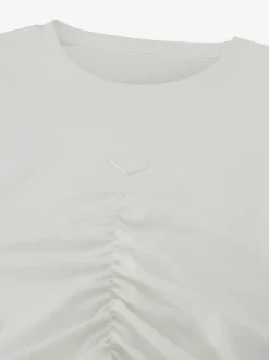 Cropped T-shirt met gedrapeerd detail