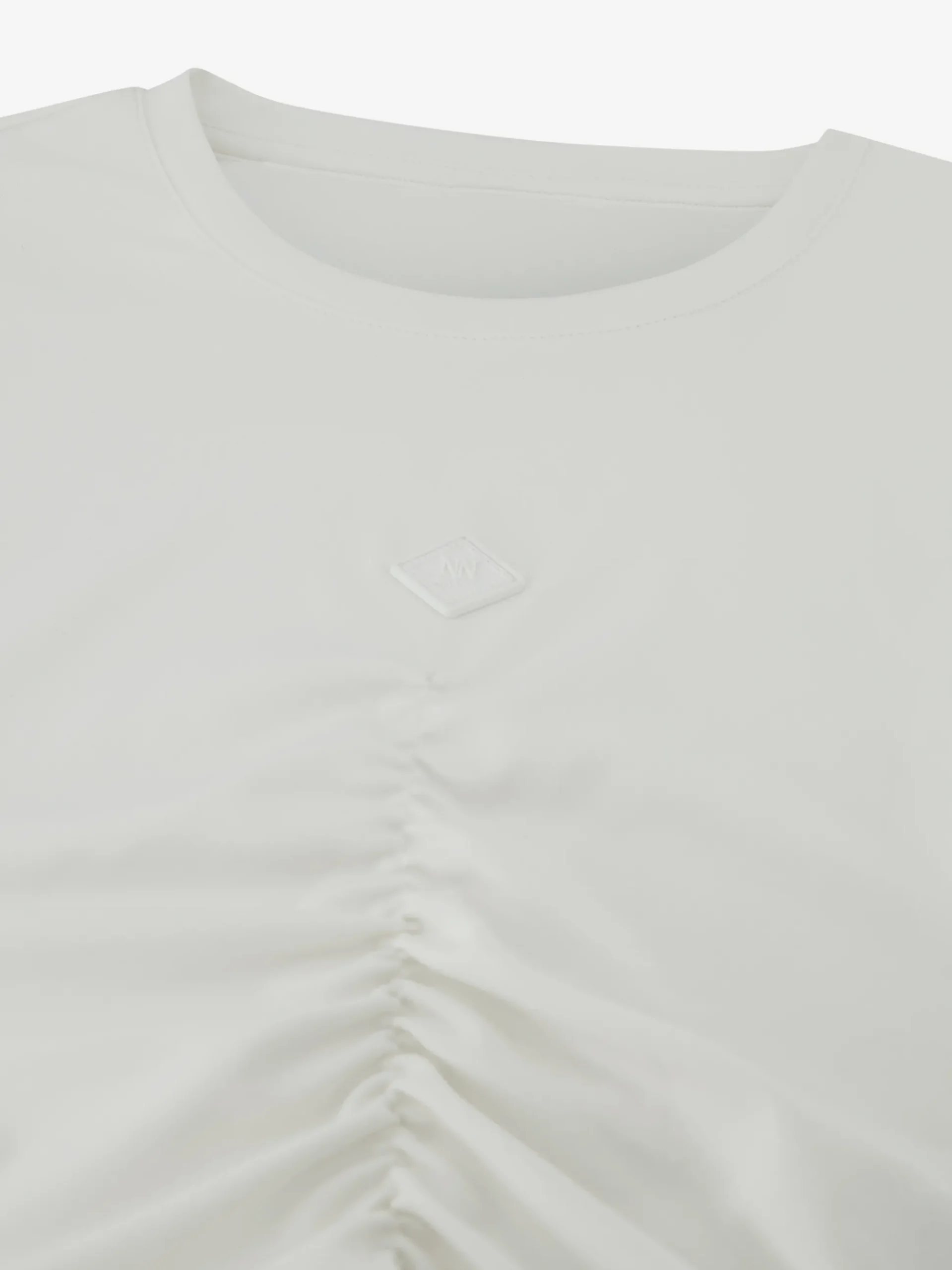 Cropped T-shirt met gedrapeerd detail