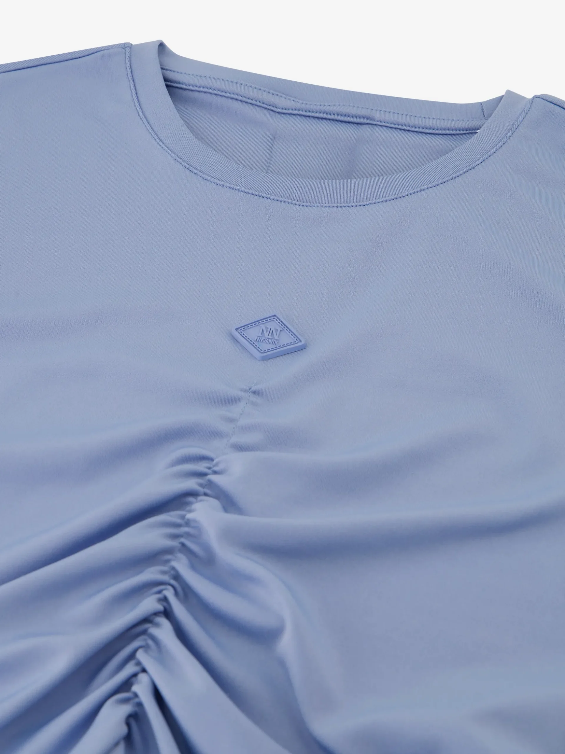 Cropped T-shirt met gedrapeerd detail