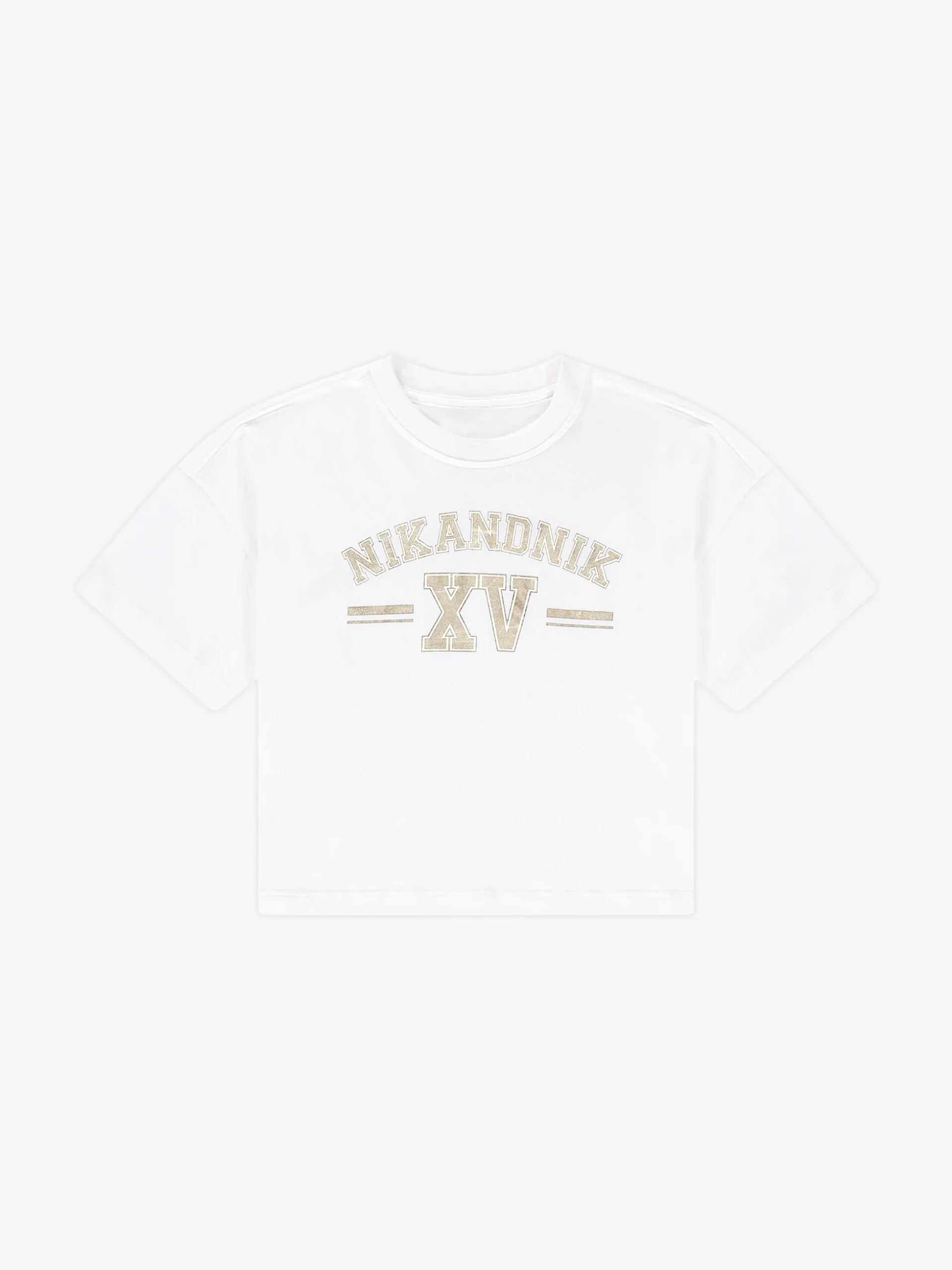 Cropped T-shirt met grafisch NIK&NIK logo
