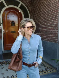 Denim body met omslagrand met N-logo