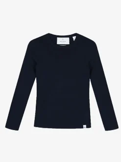 Donkerblauwe top met lange mouwen