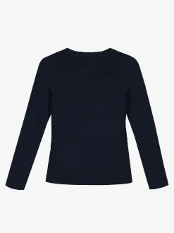 Donkerblauwe top met lange mouwen