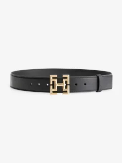 Dunne riem met logo gesp