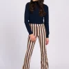 Flared broek met gestreept patroon