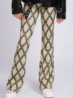 Flared broek met N&N logo patroon