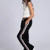 Flared joggingbroek met strepen op zijkanten