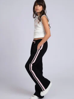 Flared joggingbroek met strepen op zijkanten