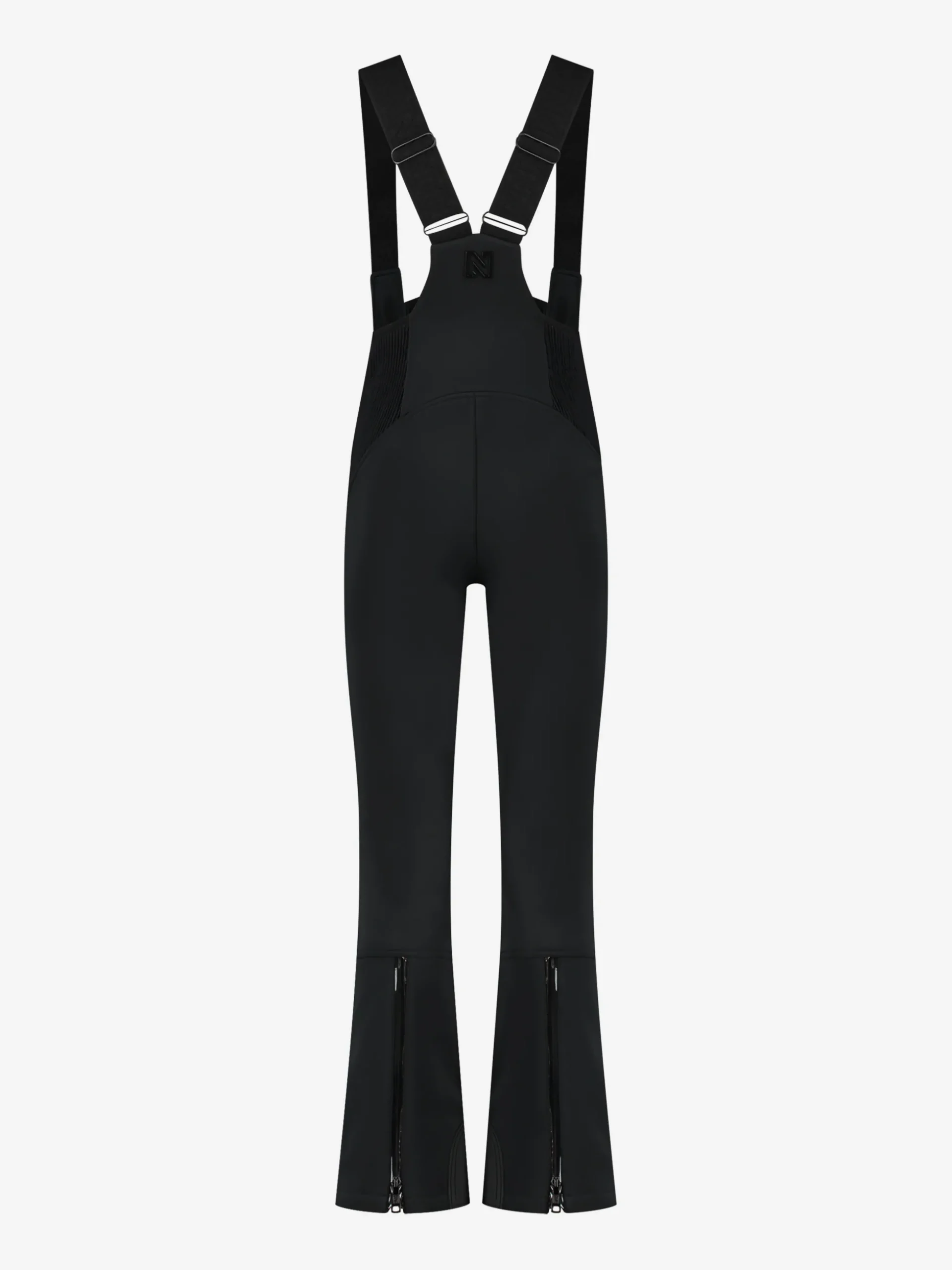 Flared ski broek met elastische schouderbanden