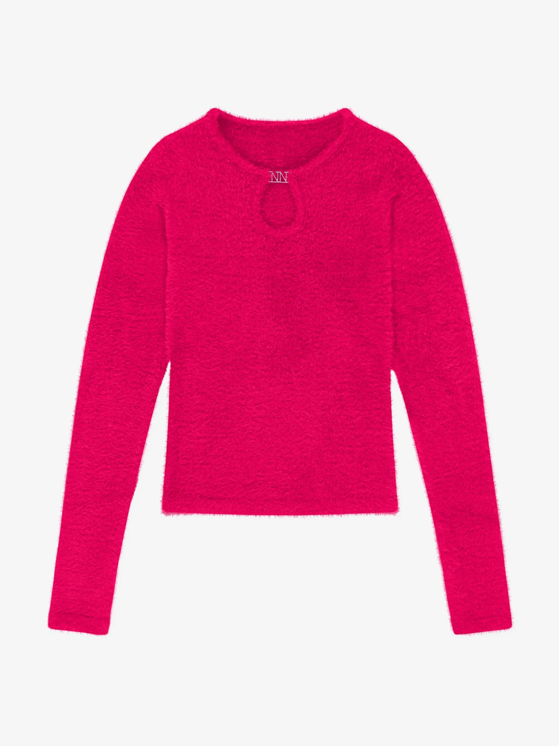 Fluffy trui met detail bij hals
