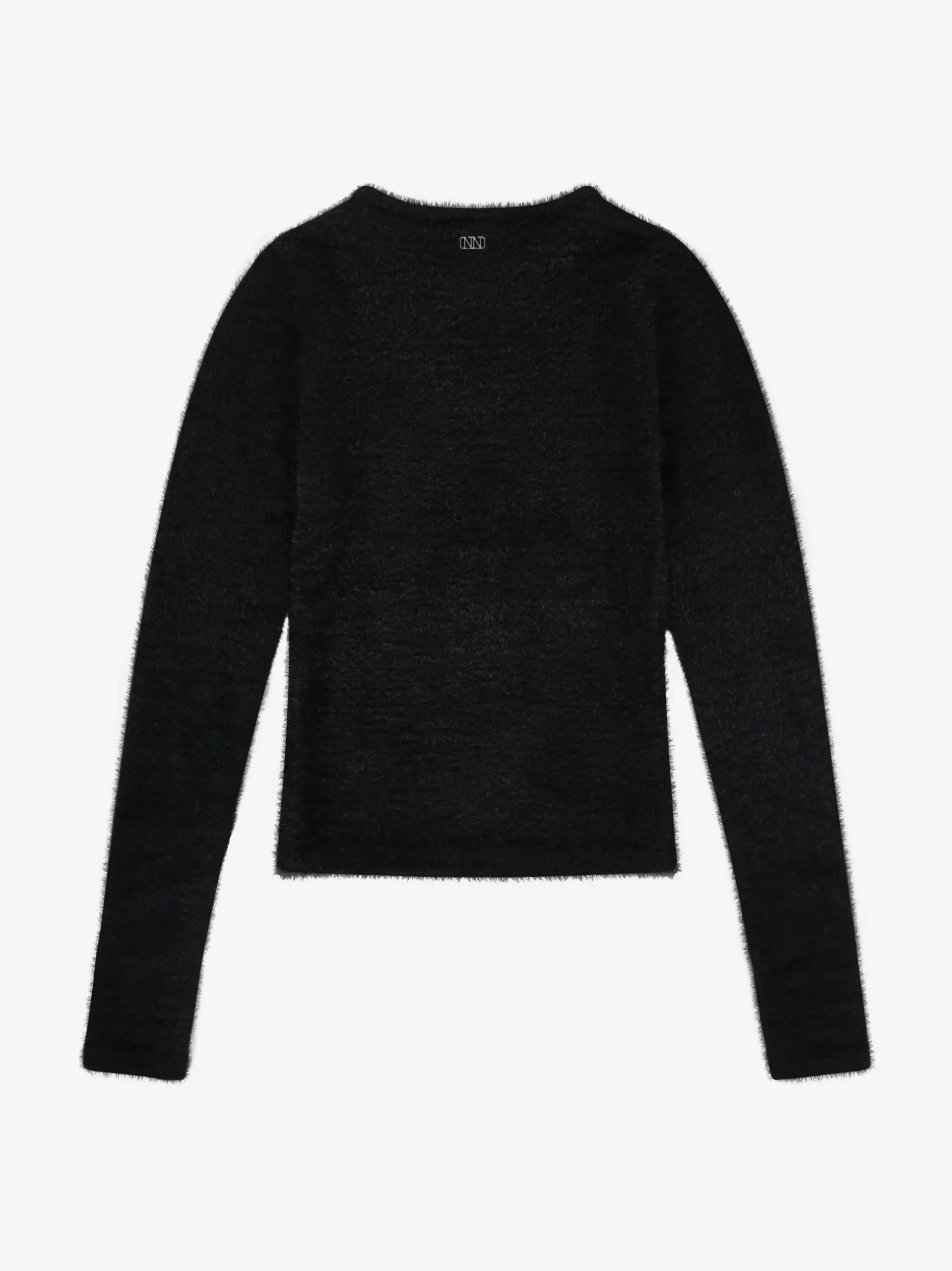 Fluffy trui met detail bij hals