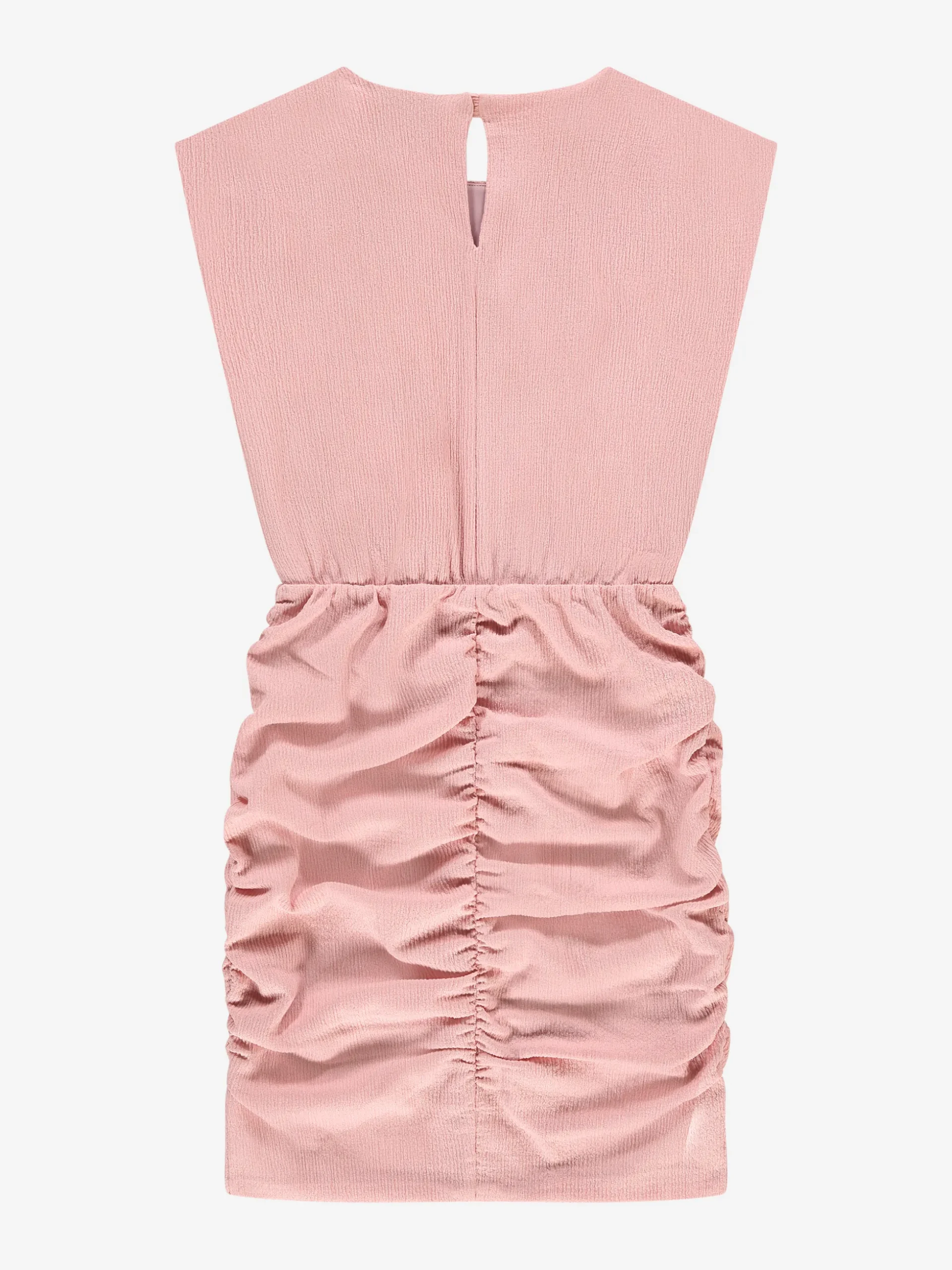 Gedrapeerde jurk met kapmouwtjes en elastische tailleband