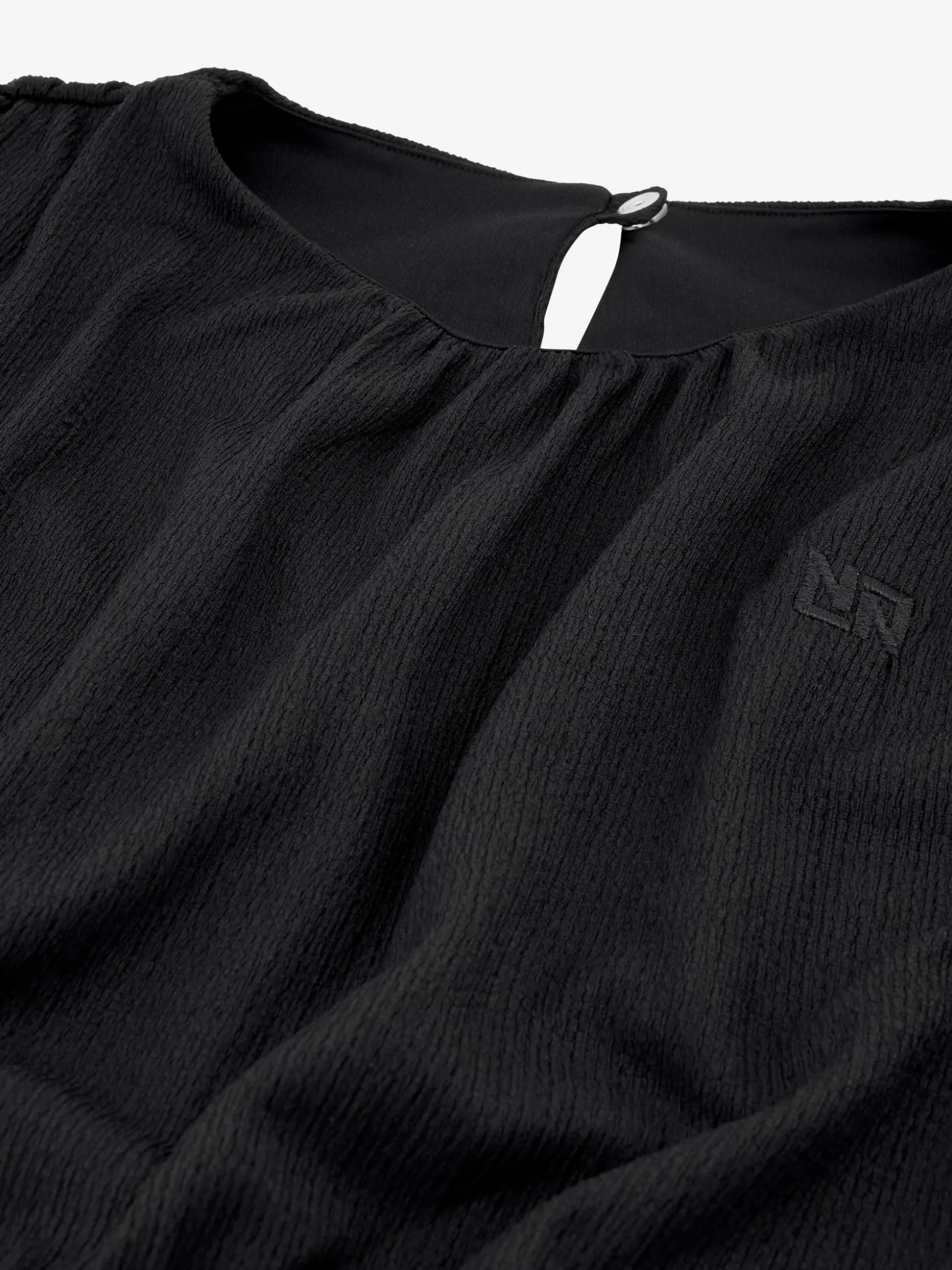 Gedrapeerde jurk met kapmouwtjes en elastische tailleband