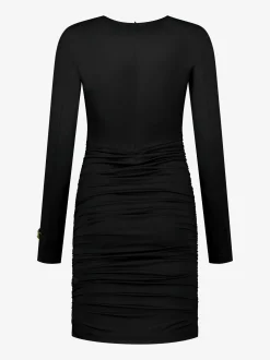 Gedrapeerde lange jurk met ketting detail