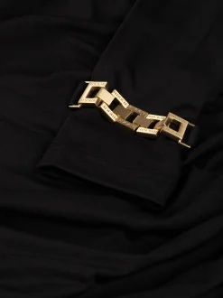 Gedrapeerde lange jurk met ketting detail