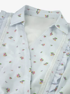 Gelaagde jurk met bloemenprint en ruches