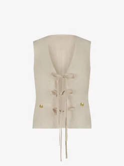 Gemu00ealeerd gilet met strikdetails