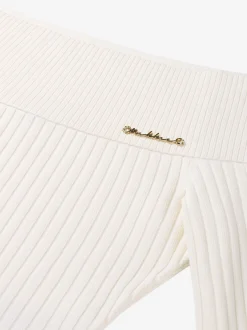 Geribbelde off shoulder top