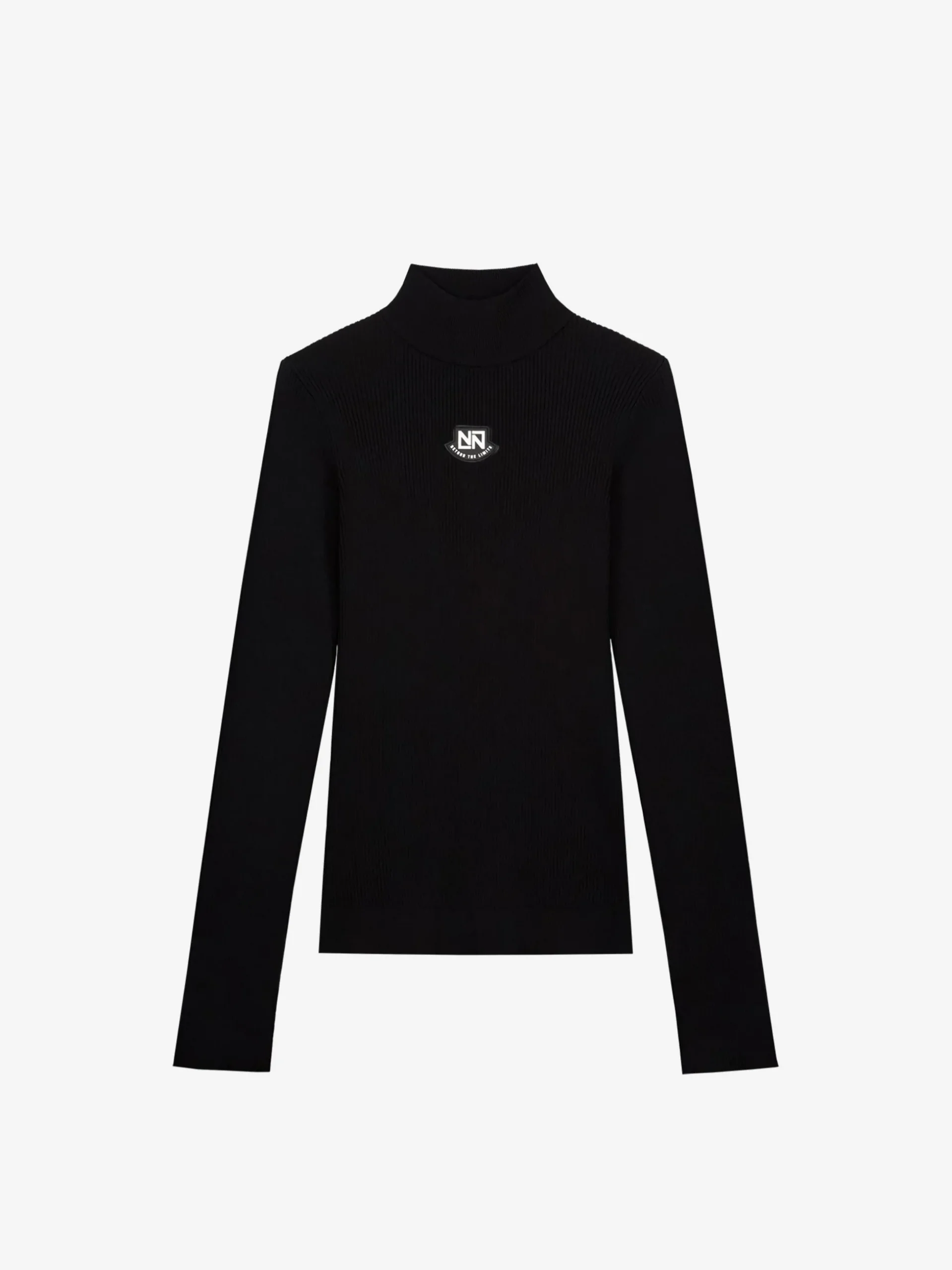Geribbelde ski pully met col