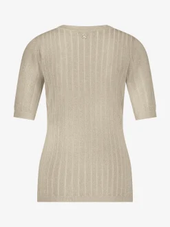 Geribbelde top met glitters