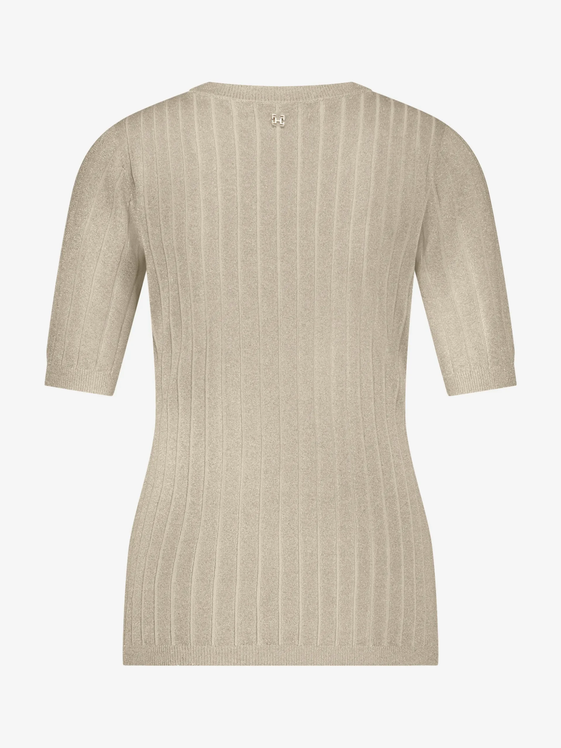 Geribbelde top met glitters