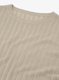 Geribbelde top met glitters
